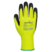 Portwest A340 Hi-Vis Grip Latex Glove - GRIP PERFORMANCE GLOVES