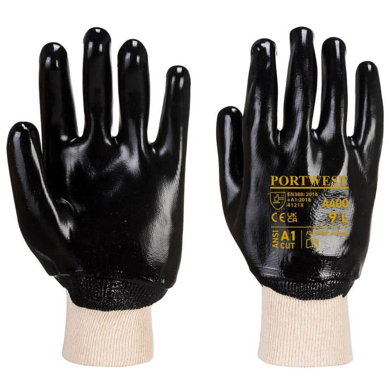 Portwest A400 PVC Knitwrist Gloves - LIQUID PROTECTION GLOVES