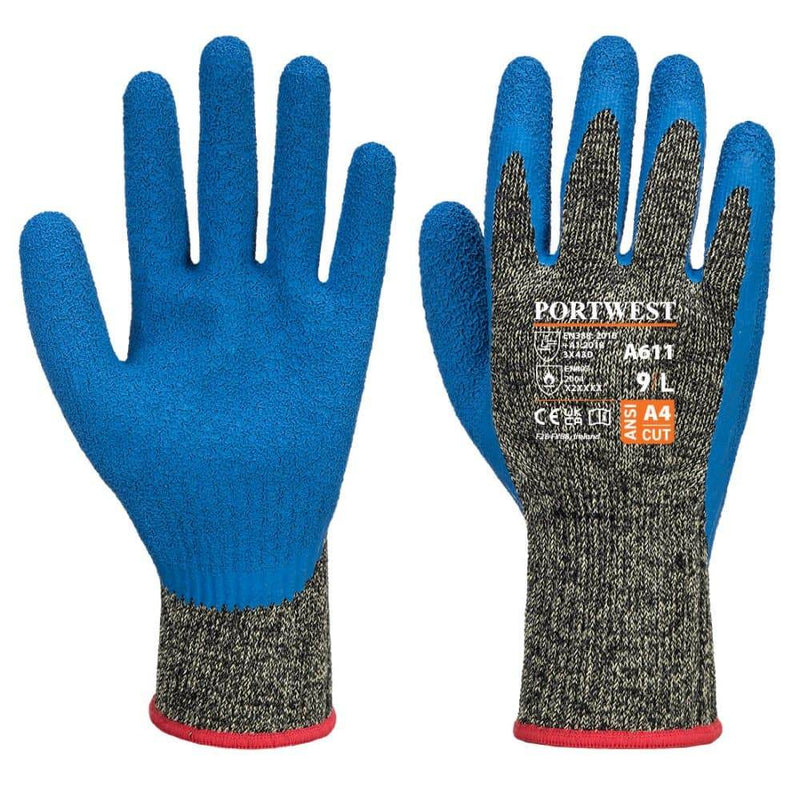 Portwest A611 Aramid HR Cut Latex Glove - CUT GLOVES