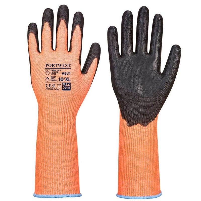 Portwest A631 Vis-Tex Cut Long Cuff Gloves - CUT GLOVES