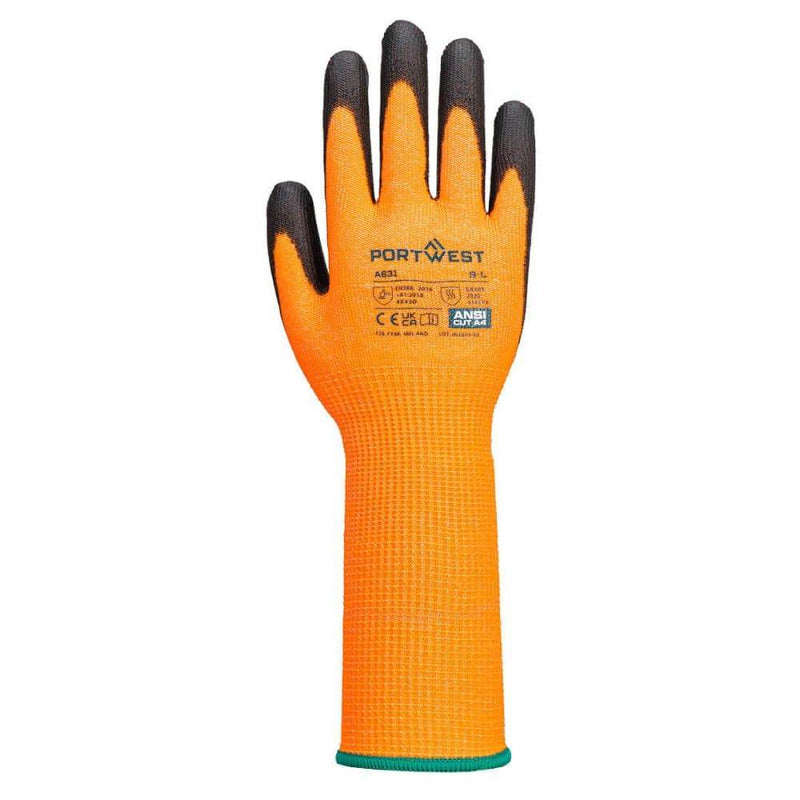 Portwest A631 Vis-Tex Cut Long Cuff Gloves - CUT GLOVES
