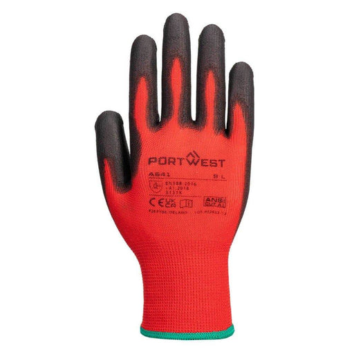 Portwest A641 Red PU Gloves - GENERAL HANDLING GLOVES