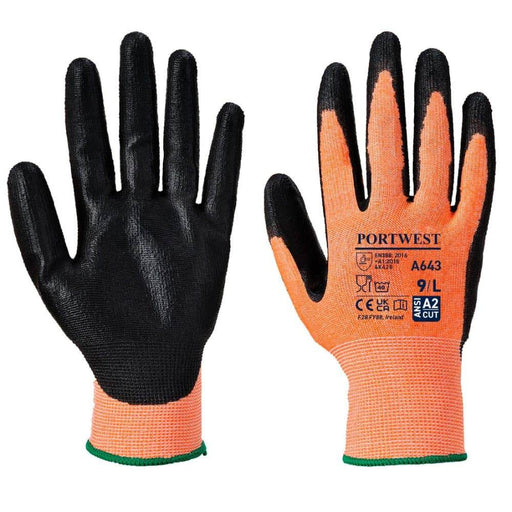 Portwest A643 Amber Cut Nitrile Foam Gloves - CUT GLOVES