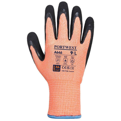 Portwest A646 Vis-Tex Winter HR Cut Nitrile Gloves - CUT GLOVES