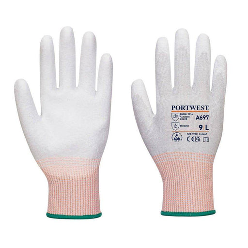 Portwest A697 LR13 ESD PU Palm Gloves (Pk12) - ESD GLOVES