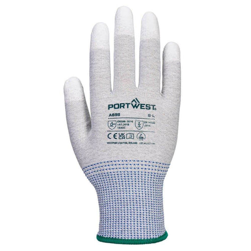 Portwest A698 MR13 ESD PU Fingertip Gloves (Pk12) - ESD GLOVES