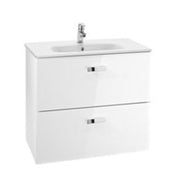 Victoria Basic Unik 800mm Base Bathroom Unit & Basin - Gloss White - Bathrooms