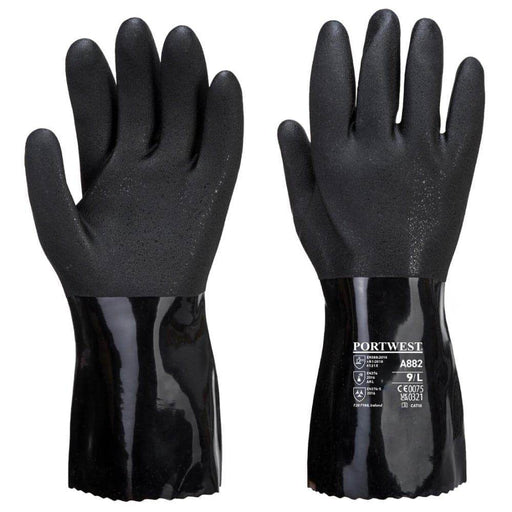 Portwest A882 ESD PVC Chemical Gauntlet Gloves - ESD GLOVES