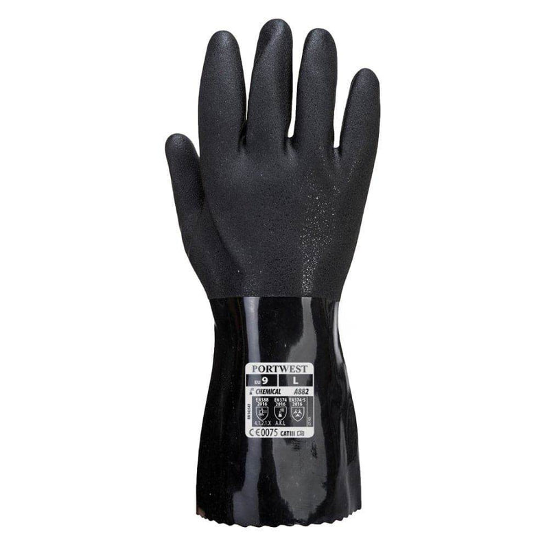 Portwest A882 ESD PVC Chemical Gauntlet Gloves - ESD GLOVES