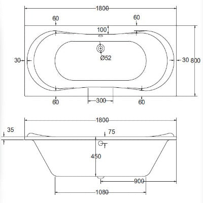 Comet 10 Jet Whirlpool Bath - Bathrooms