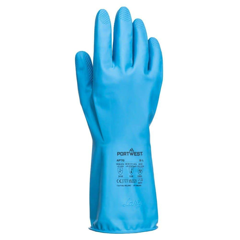 Portwest AP76 FD Chemical B Latex Light Gauntlet (Pack of 12) - CHEMICAL GLOVES