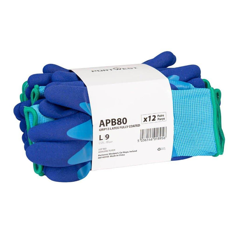 Portwest APB80 Grip 13 Latex Fully Coated Glove (Pk12) - GRIP PERFORMANCE GLOVES