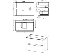Achilles 805mm Wall Hung 2 Drawer Basin Unit & Co-ordinating Basin -