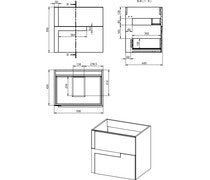 Achilles 615mm Wall Hung 2 Drawer Basin Unit & White Basin -