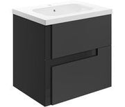 Achilles 615mm Wall Hung 2 Drawer Basin Unit & White Basin -