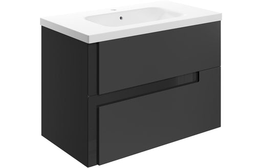 Achilles 815mm Wall Hung 2 Drawer Basin Unit & White Basin -