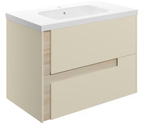 Achilles 815mm Wall Hung 2 Drawer Basin Unit & White Basin -