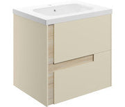 Achilles 615mm Wall Hung 2 Drawer Basin Unit & White Basin -