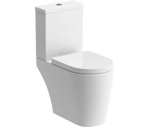 Adonis Rimless Close Coupled Open Back WC & Soft Close Seat -
