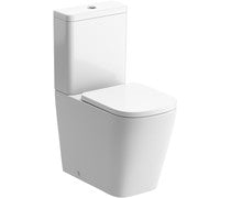 Agatha Rimless Close Coupled Fully Shrouded Comfort Height WC & Soft Close Seat -