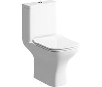 Ajax Short Projection Close Coupled Open Back WC & Soft Close Seat -