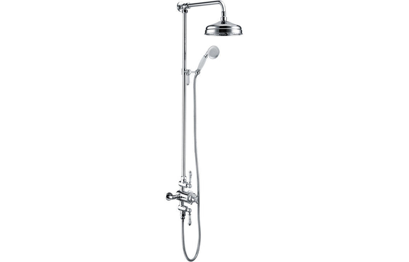 Ardon Traditional Exposed Two Outlet Shower Valve w/Riser Kit & Overhead -
