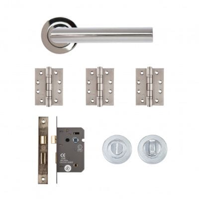 Ares Polished Chrome Bathroom Kit - Door Handle