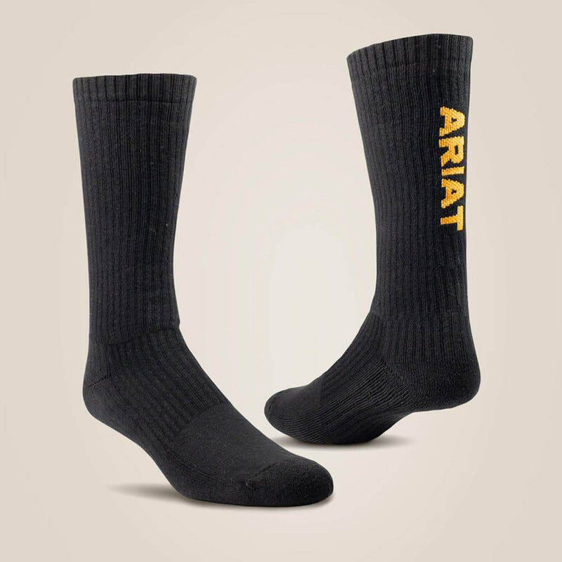 Ariat 10036516 Premium Ringspun Cotton Mid Calf Work Sock (3 Pair Pack) - SOCKS & UNDERWEAR