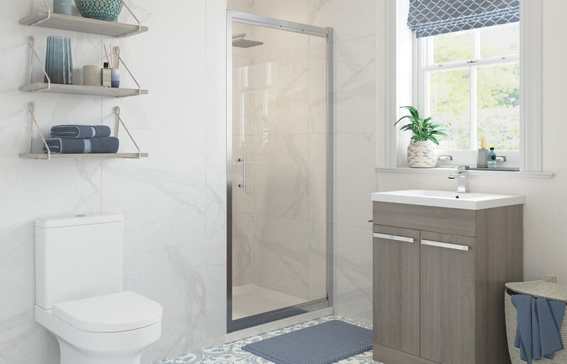 Athens Pivot Door - Chrome -