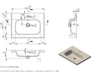 Atticus 615mm Wall Hung 1 Drawer Basin Unit & Basin -