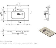 Atticus 815mm Wall Hung 1 Drawer Basin Unit & Basin -