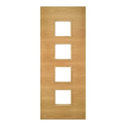 Augusta Oak Prefinished Glazed Internal Fire Door FD30 - All Sizes - Doors