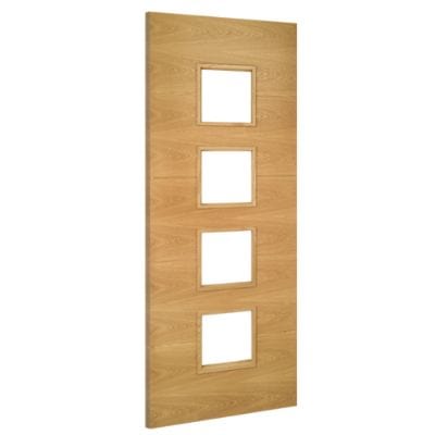 Augusta Oak Prefinished Glazed Internal Fire Door FD30 - All Sizes - Doors