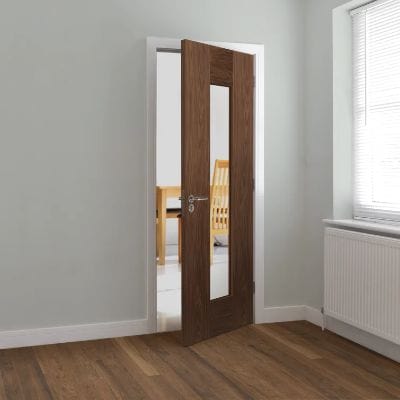 Axis Walnut Pre Finished Glazed Internal Door - All Sizes - Doors