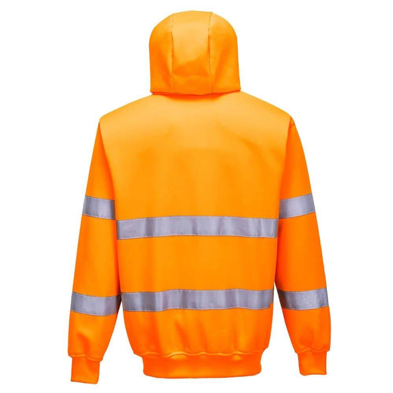 PORTWEST B305 HI-VIS ZIPPED HOODIE - HI-VIS SWEATSHIRTS & HOODIES