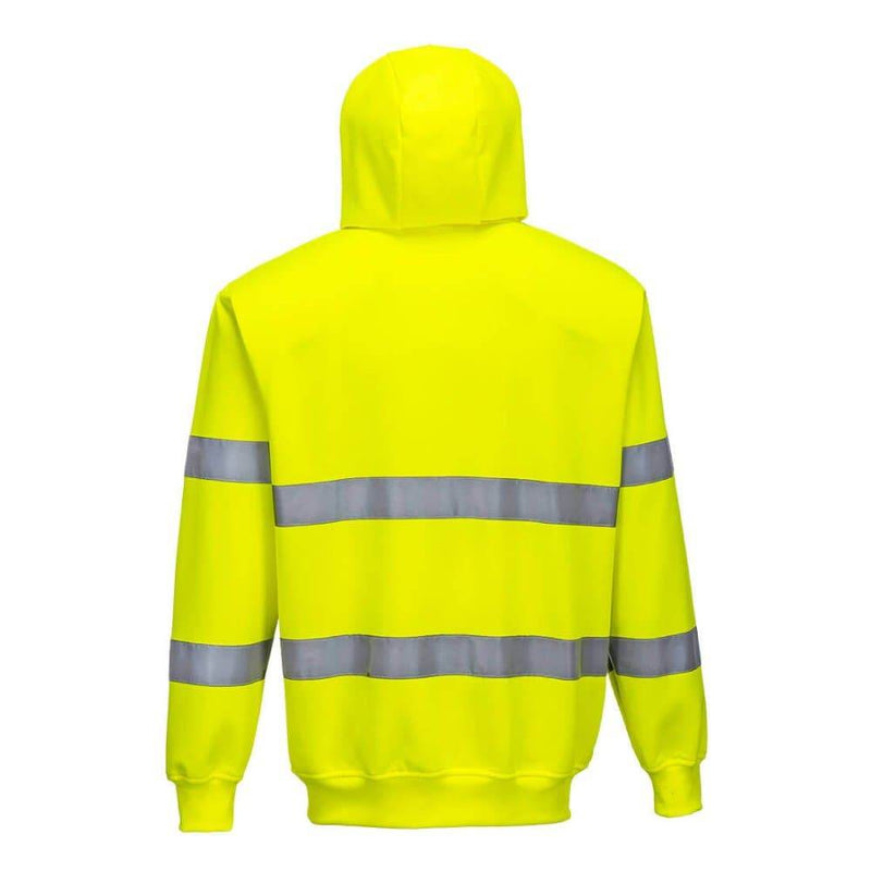 PORTWEST B305 HI-VIS ZIPPED HOODIE - HI-VIS SWEATSHIRTS & HOODIES