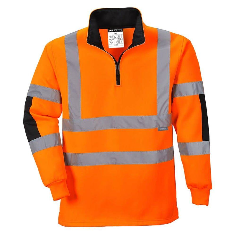 PORTWEST B308 XENON HI-VIS RUGBY SHIRT - HI-VIS SWEATSHIRTS & HOODIES