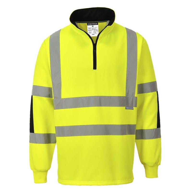 PORTWEST B308 XENON HI-VIS RUGBY SHIRT - HI-VIS SWEATSHIRTS & HOODIES