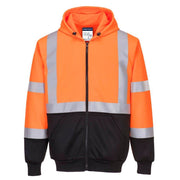 PORTWEST B315 HI-VIS CONTRAST ZIPPED HOODIE - HI-VIS SWEATSHIRTS & HOODIES