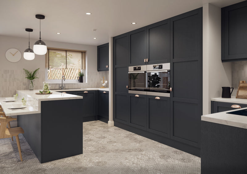 Balmoral Wood Grain 'Skinny' Shaker Indigo Ash- Replacement Kitchen Door/Drawer Front (355mm High) - Hardware > Hardware Accessories > Cabinet Hardware > Cabinet Doors