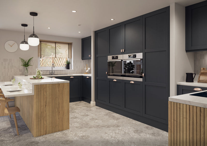 Balmoral Wood Grain 'Skinny' Shaker Indigo Ash- Replacement Kitchen Doors (1060mm High) - Hardware > Hardware Accessories > Cabinet Hardware > Cabinet Doors