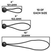 Bungee Ball Mix Black 4" 6" 10" Pack of 30 - Home & Garden Tarpaulins