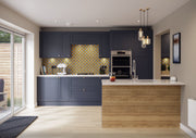 Balmoral Wood Grain 'Skinny' Shaker Navy Blue Ash- Replacement Kitchen Doors (450mm High) - Hardware > Hardware Accessories > Cabinet Hardware > Cabinet Doors