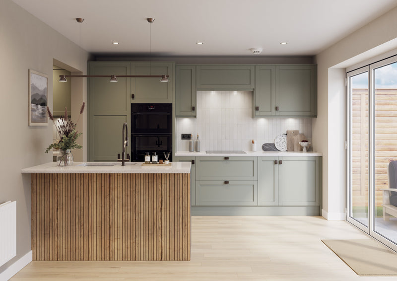 Balmoral Wood Grain 'Skinny' Shaker Reed Green Ash- Replacement Kitchen Doors (895mm High) - Hardware > Hardware Accessories > Cabinet Hardware > Cabinet Doors