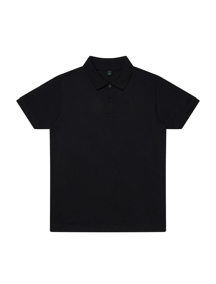 Bamboo Mens Black Work Jersey Polo Shirt Sizes XS to 2XL - Sustainable Workwear Range