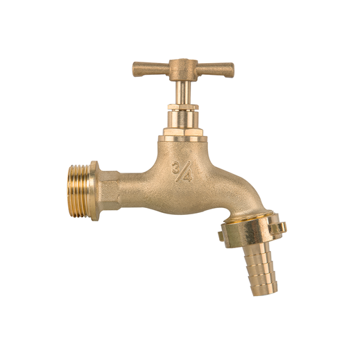 Garden Bib Brass 3/4" BSPM Inlet and 3/4" Outlet With 1/2" Hose Barb - Home & Garden > Lawn & Garden Garden watering