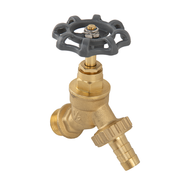 Garden Bib Brass 1/2" BSPM Inlet and 3/4" Outlet With 1/2" Hose Barb Round Handle - Home & Garden > Lawn & Garden Garden watering