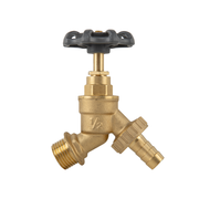 Garden Bib Brass 1/2" BSPM Inlet and 3/4" Outlet With 1/2" Hose Barb Round Handle - Home & Garden > Lawn & Garden Garden watering