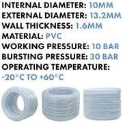 Clear Braided PVC Pipe 10mm*1.6mm - Hardware > Plumbing > Plumbing Pipes Tech Hose & Fittings