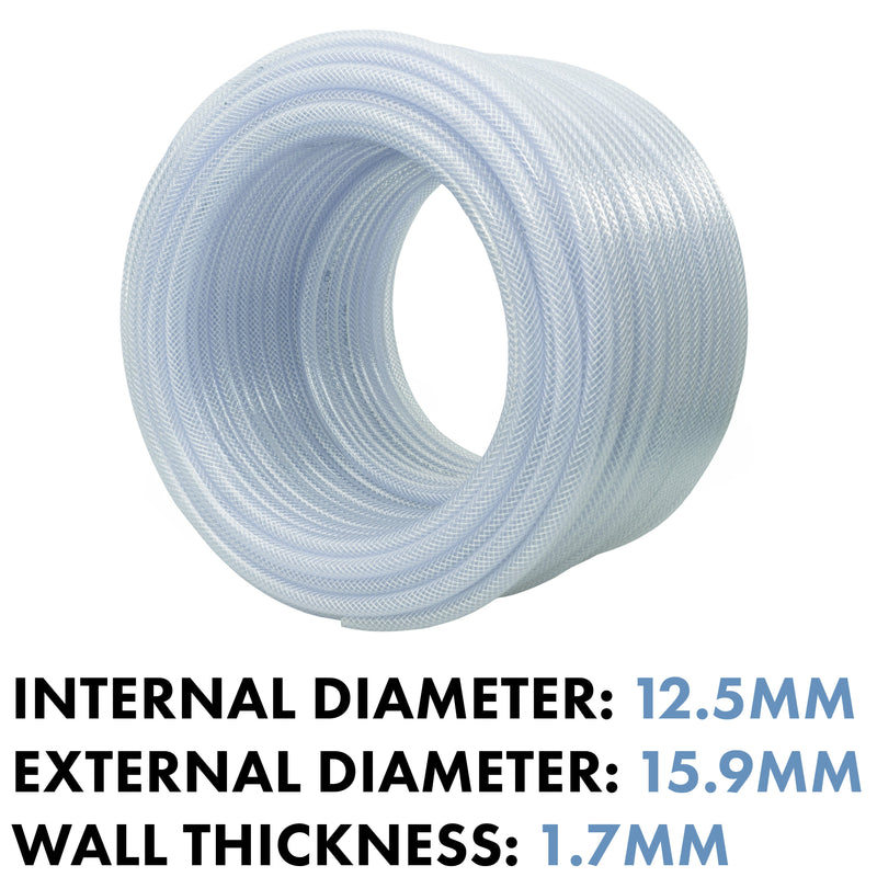 Clear Braided PVC Pipe 12.5mm*1.7mm - Hardware > Plumbing > Plumbing Pipes Tech Hose & Fittings